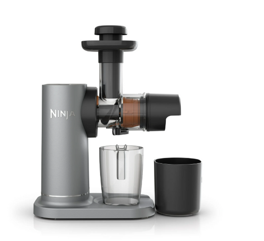 Ninja NeverClog 150 Watts Cold Press Juicer with 18oz Jug, 30oz Pulp Container, 2-Speed, Compact