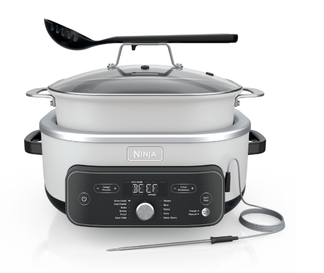 Ninja 17-in-1 PossibleCooker PRO 8.5 Qt Multi-Cooker, Slow Cook, Bake, Sear, with Smart Cook System, Oven Safe Pot to 500°F, MC2052CO White