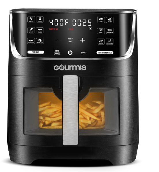 Gourmia Digital Window 8 qt Air Fryer, Black - Nonstick, Digital Display