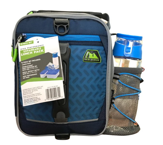 Arctic Zone Pro Expandable Lunch Pack Navy 2 Containers 650ml Tritan Bottle Lunch Bag & Box