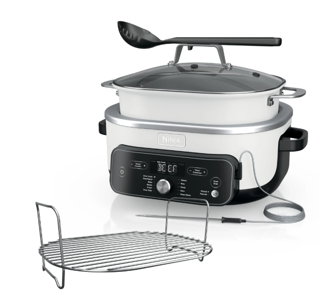 Ninja 17-in-1 PossibleCooker PRO 8.5 Qt Multi-Cooker, Slow Cook, Bake, Sear, with Smart Cook System, Oven Safe Pot to 500°F, MC2052CO White