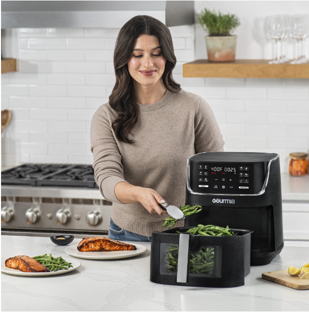 Gourmia Digital Window 8 qt Air Fryer, Black - Nonstick, Digital Display