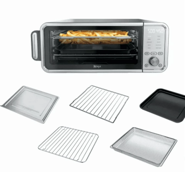 New Ninja Flip 10-in-1 Toaster Oven & Air Fryer with Added Broil Rack