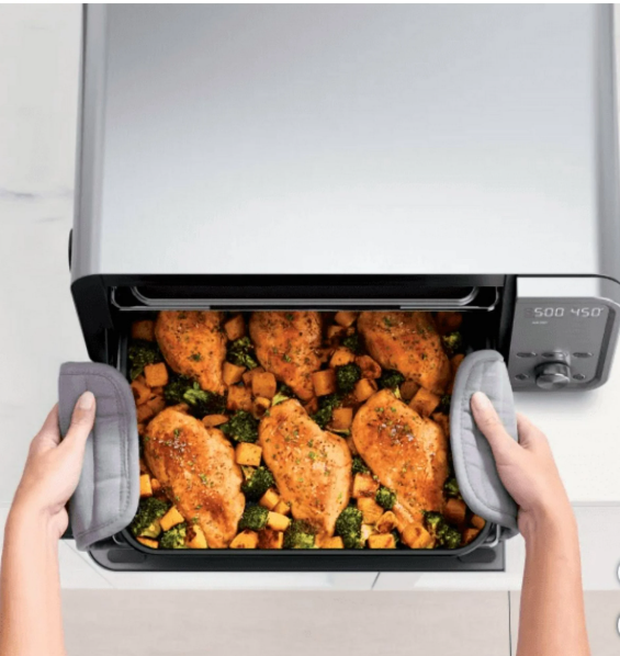 New Ninja Flip 10-in-1 Toaster Oven & Air Fryer with Added Broil Rack