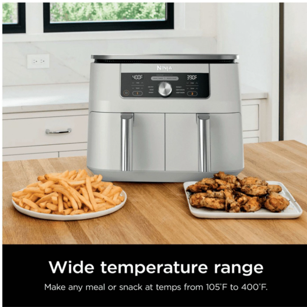 Ninja Foodi 6-in-1, 8 Quart 2-Basket Air Fryer with DualZone Technology -White