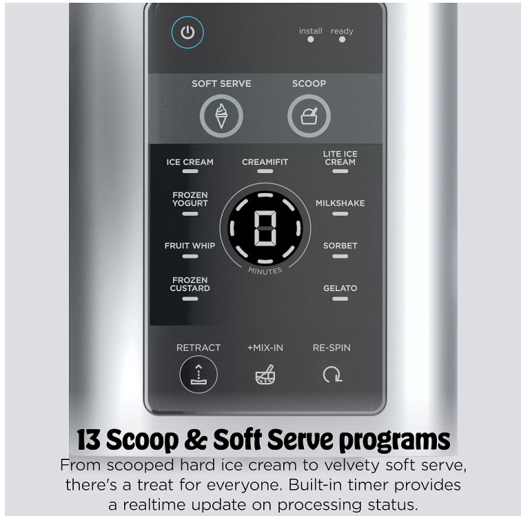 Ninja CREAMi Scoop and Swirl Ice Cream and Soft Serve Maker, 13 One-Touch Programs